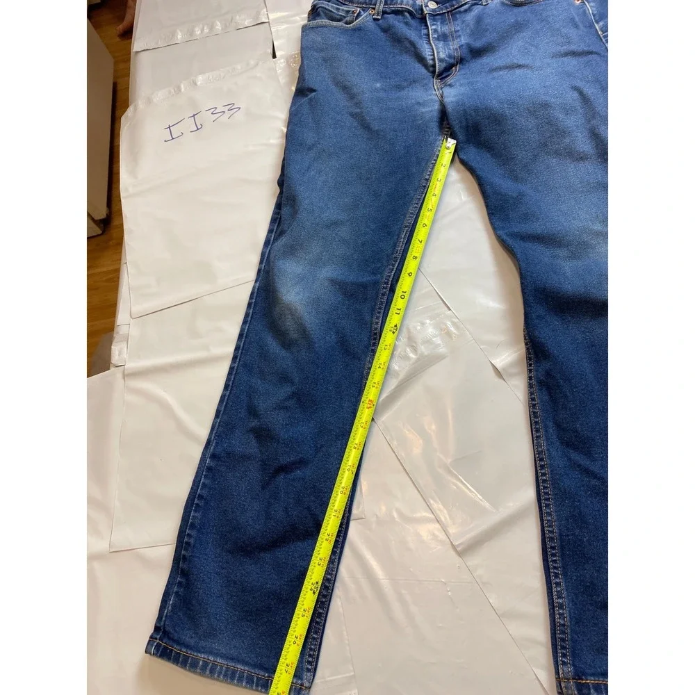 Levis 505 Regular Fit Straight Leg Jeans Mens 38x32 Medium Wash‎ Blue Denim